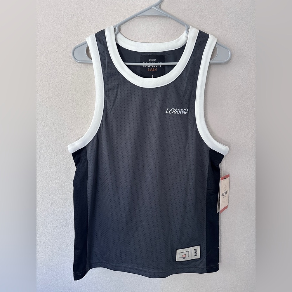 Legend Half-Court Basketball Mesh Jersey Mens Size small gray and black